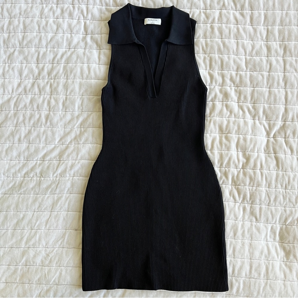Aritzia Babaton sculpt knit mini polo dress
